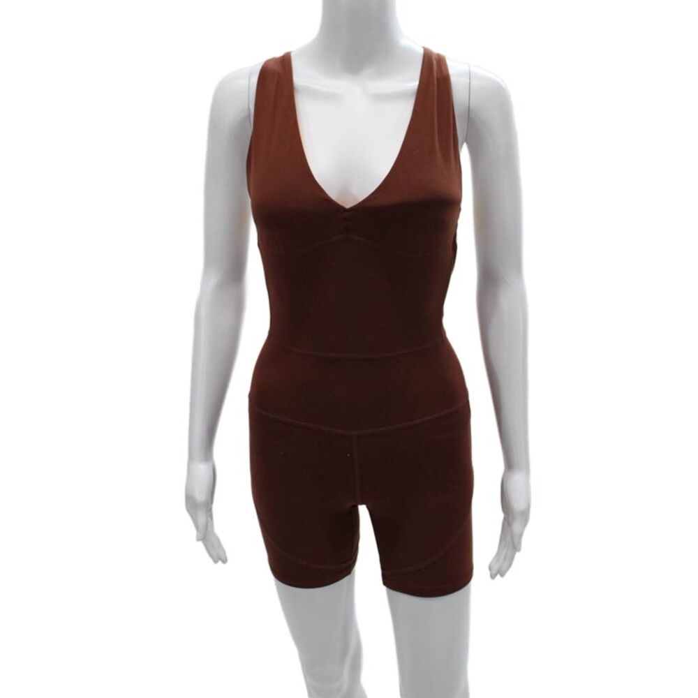 Sorel Women Sleeveless V-Neck Recycled Nylon Romper Brown Size XS
